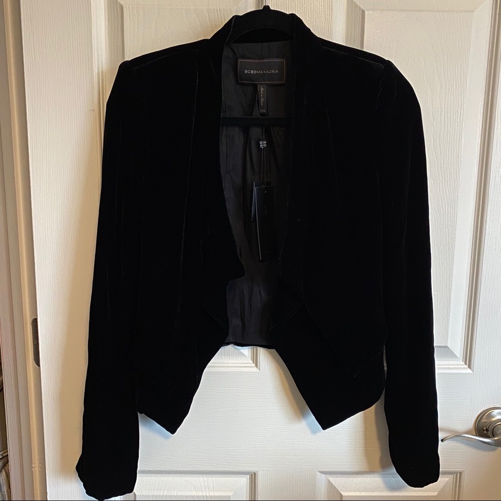 BCBGMAXAZRIA Women's Lloyd Crushed Velvet Jacket